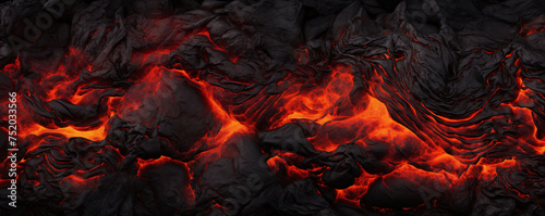 Melting of volcanic rock, lava texture background and banner