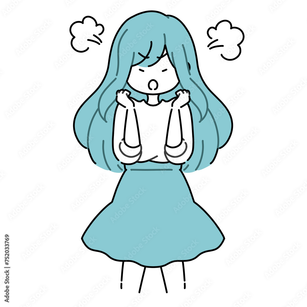 ぷんぷん怒る女性 ぷんぷん怒る女性