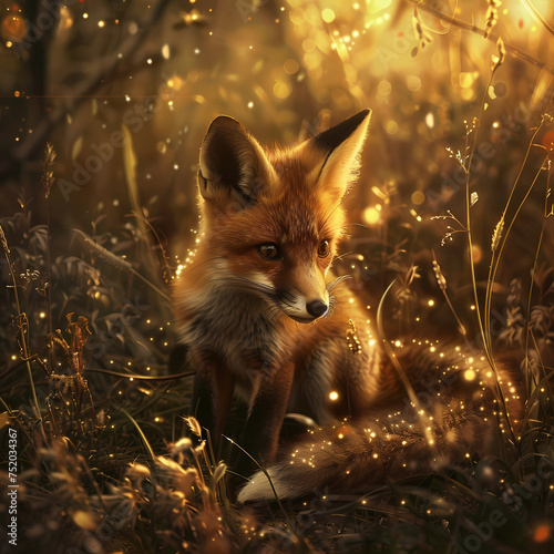 red fox in the forest 