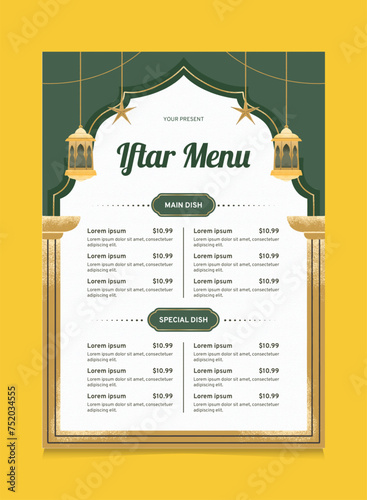 Ramadan Iftar Menu Poster Design Template