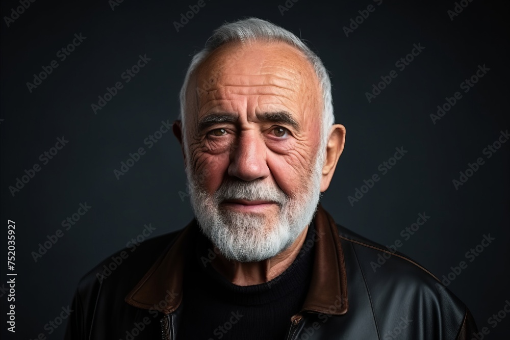 Portrait of an old man with a beard on a dark background Portrait of an old man with a beard on a dark background