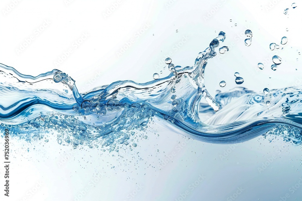 Water design element isolated on white background Generative Ai Water design element isolated on white background Generative Ai
