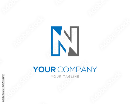 N Letter initial logo design icon vector template illustration.