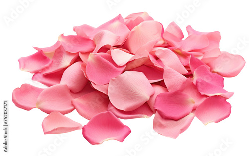 Captured Rose Petal Scene isolated on transparent Background