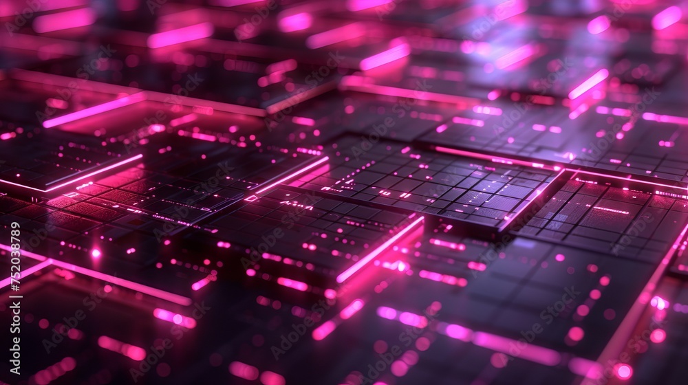 AI data processing image with a dark background and grid AI data processing image with a dark background and grid