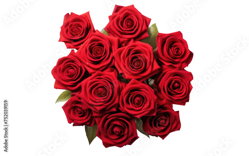 Aerial Perspective  Scarlet Rose Bouquet isolated on transparent Background