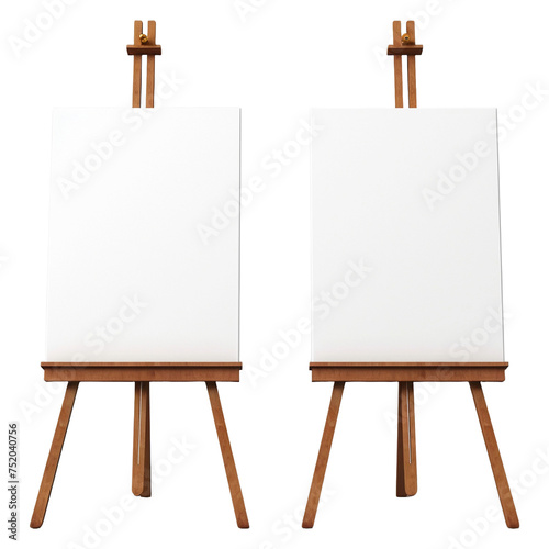 easel with blank canvas