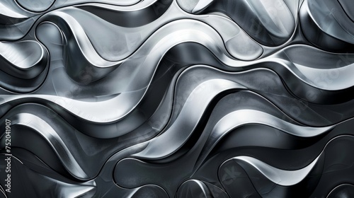 Abstract Aluminum Sheet with Notches Generative AI