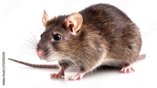 Rat on white background