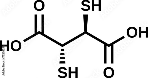 Succimer structural formula, vector illustration  photo