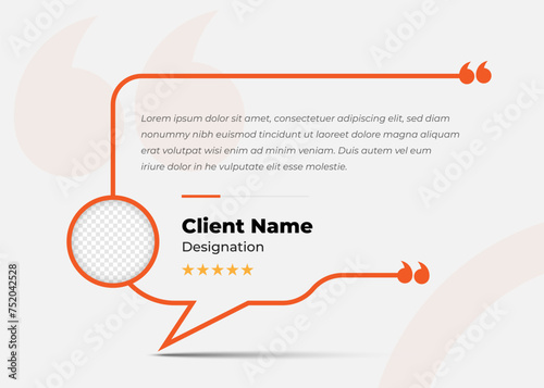 Simple customer feedback testimonial template design with image placeholder