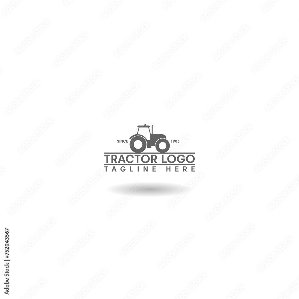 Tractor logo icon with shadow