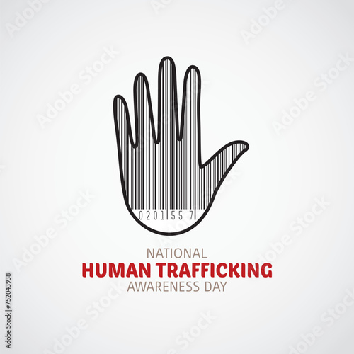 National Human Trafficking Awareness Day vector illustration. National Human Trafficking themes design concept with flat style vector illustration. Suitable for greeting card, poster and banner.