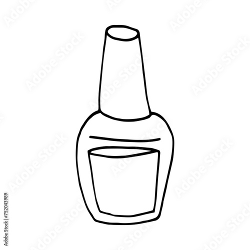 nail polish hand drawn in doodle style. minimalism, monochrome, scandinavian.