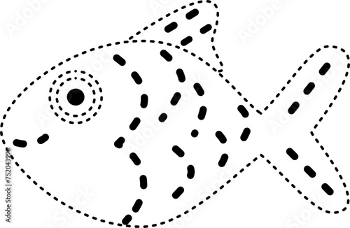 Tracing coloring fish
