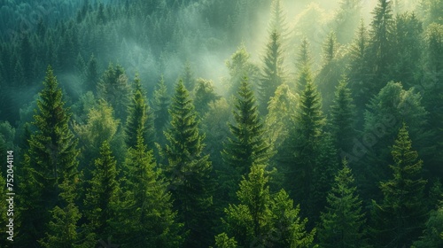 Coniferous Forest in the Pacific Northwest Generative AI © AlexandraRooss
