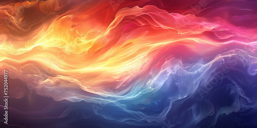 A colorful abstract background with a bright orange blue and yellow flame . 