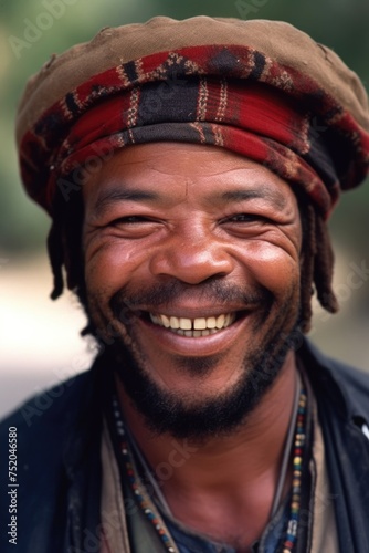 an ethnic man smiling at the camera © Sergey