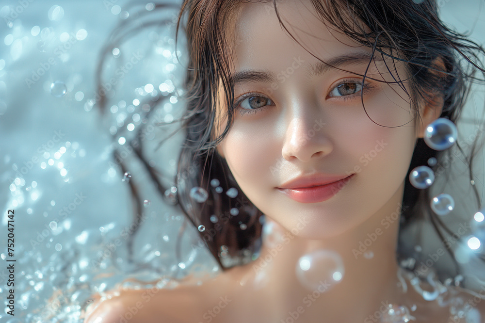 アジア人女性のヘアケア美容イメージ(ヘッドスパ・スキンケア) アジア人女性のヘアケア美容イメージ(ヘッドスパ・スキンケア)