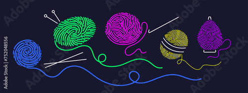 Wool yarn ball Skeins of knitting thread set Hobby