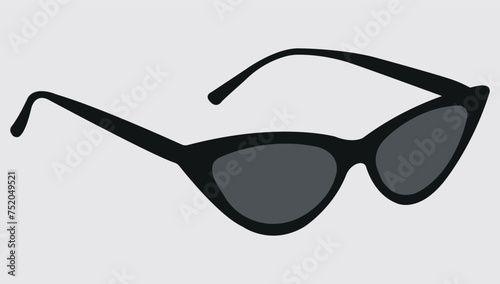 Sunglasses icon isolated on white background. Black cat eye sunglasses.