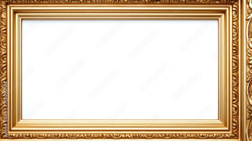 Elegant gold frame against a simple white backdrop, perfect for ...