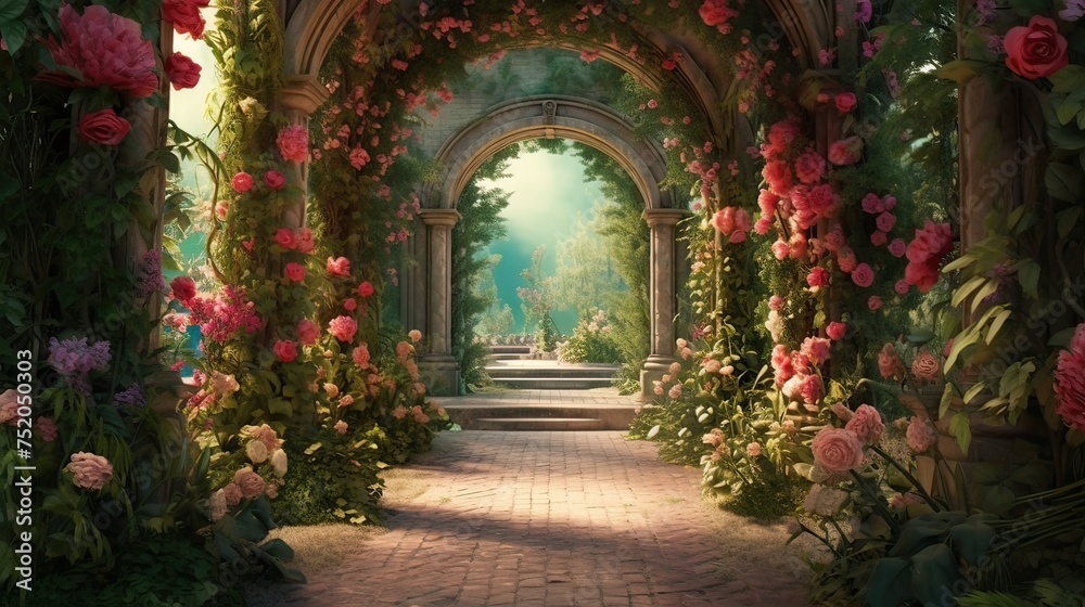 Fototapeta premium garden in the castle