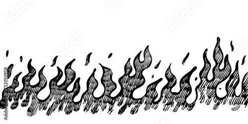 Doodle sketch style of Hand drawn fire vector illustration.