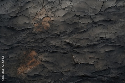 Detailed shot of a black wall with visible cracks. Suitable for background or texture use