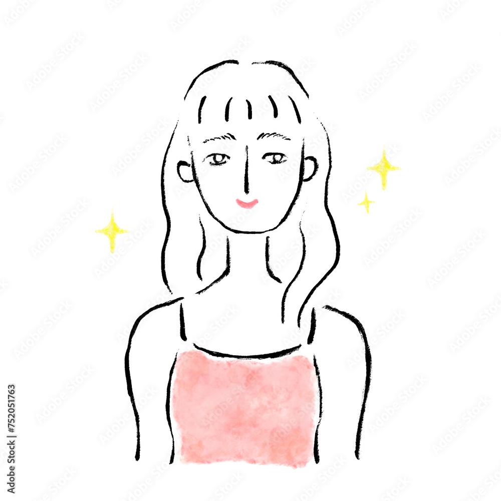 スタイリング後の女性 笑顔 美しい髪 美しい肌 スタイリング後の女性 笑顔 美しい髪 美しい肌
