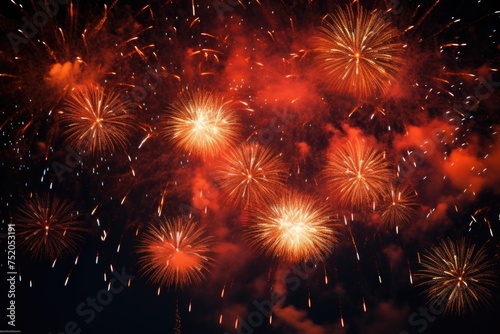 A vibrant display of fireworks lighting up the night sky, perfect for celebrations and events