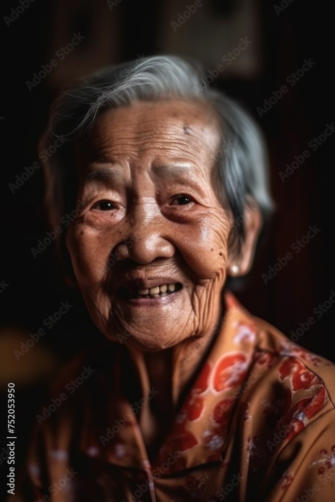 senior woman, happy and smile in home with positive elderly feeling joyful