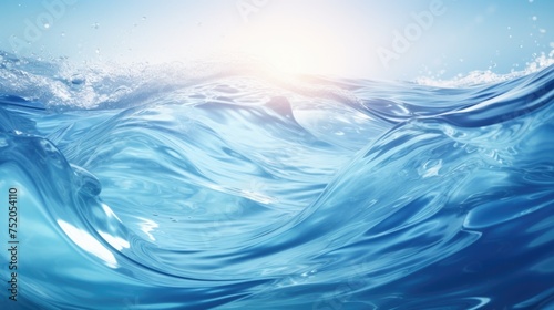 Bright sunlight illuminating a beautiful ocean wave. Perfect for travel or nature concepts