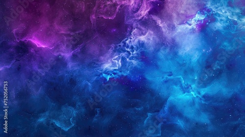 Abstract cosmic nebula with stars. Digital art background.