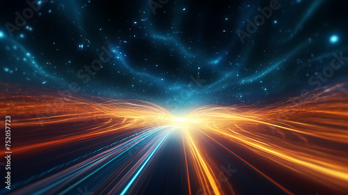 Abstract lines background with glow effect, flare light background