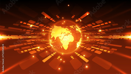 vector digital global technology concept, abstract background illustration