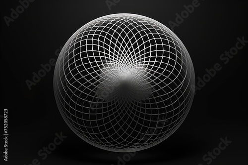 Black and white photo of a sphere, suitable for abstract projects