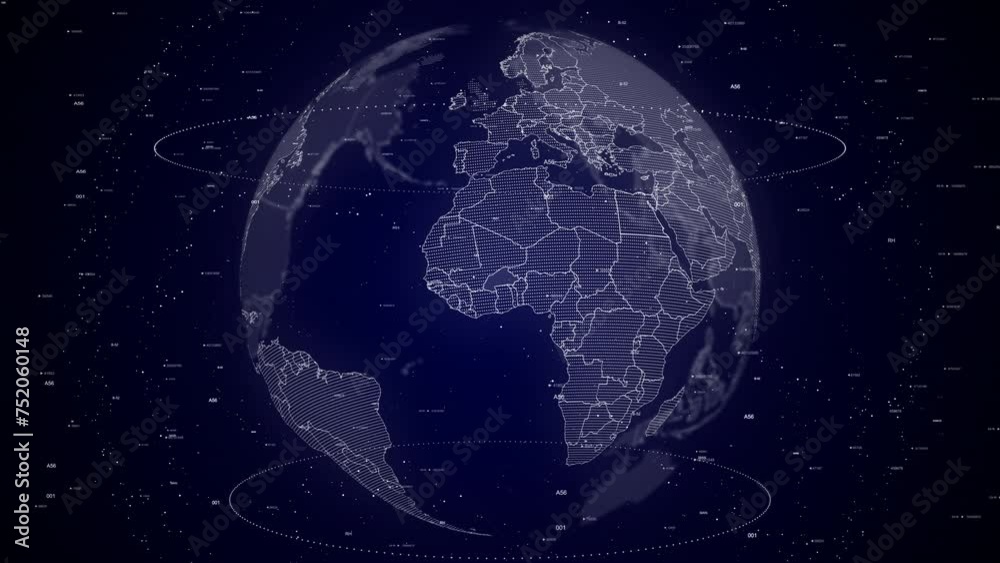 Digital globe rotating, zooming in on Burkina Faso country. Data analysis Technology Cinematic Globe rotating on Burkina Faso Country data analysis background Energy particles around the Globe Digital globe rotating, zooming in on Burkina Faso country. Data analysis Technology Cinematic Globe rotating on Burkina Faso Country data analysis background Energy particles around the Globe