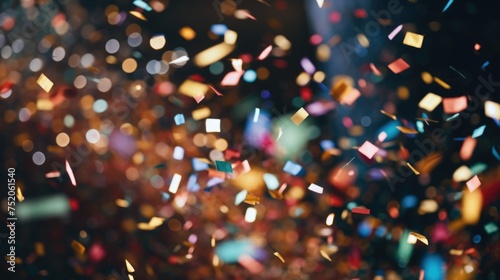A festive image of confetti falling from the sky  perfect for party invitations or event promotions