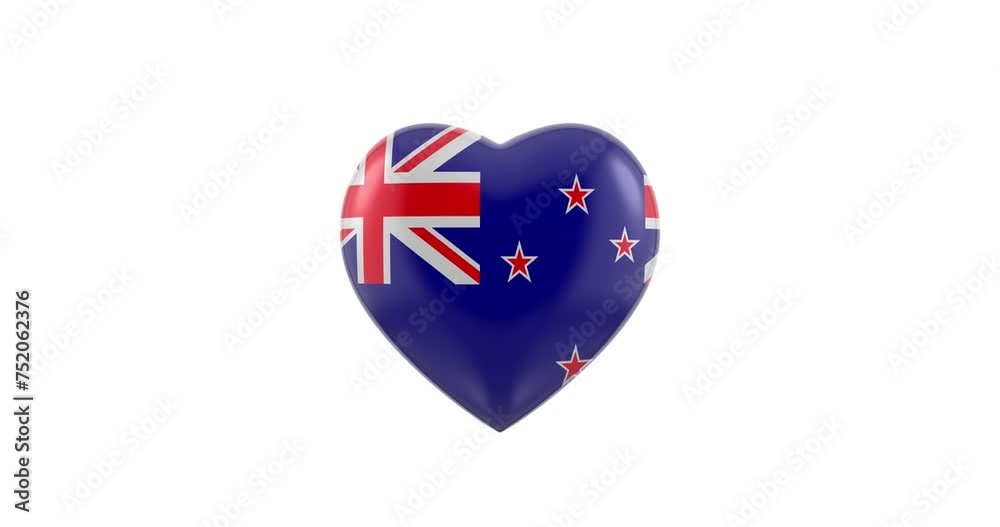 Pulsating New Zealand flag heart Pulsating New Zealand flag heart