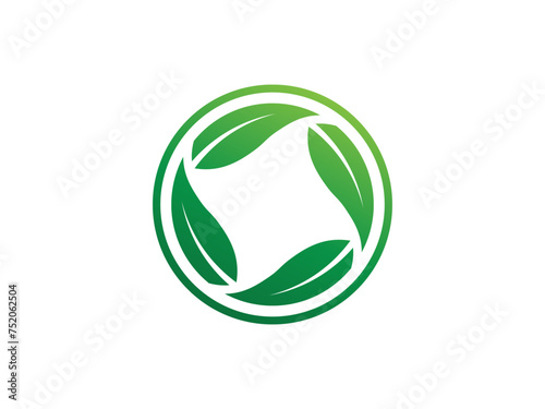 Circular Leaf logo gradient colorful design illustrations