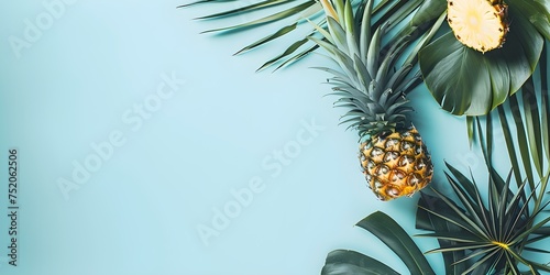 Vibrant Contrast of Tropical Pineapples photo