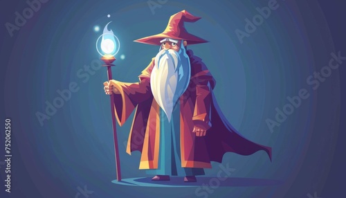 Beautiful fantasy Persian wizard creative illustration design character. Magic and wizardry photo