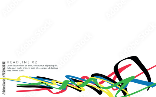 Abstract curly line with olympic color.
