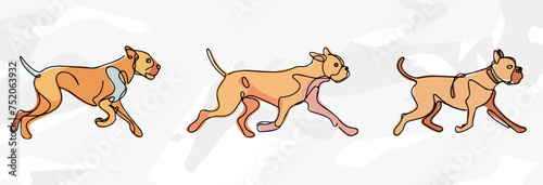 Pastellfarbene Boxer Lineart-Illustrationen: Vektorgrafik-Bündel