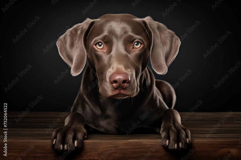 Fototapeta premium Brown weimaraner young dog