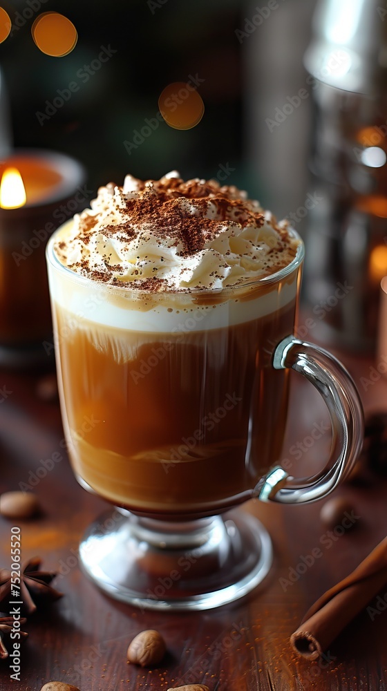 Irish coffee from Dublin, Ireland, is a mixture of black coffee, Irish whiskey and cream Irish coffee from Dublin, Ireland, is a mixture of black coffee, Irish whiskey and cream