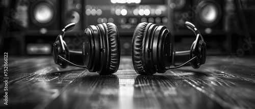 An illustration of headphones used for listening to music. The concept is to love music.