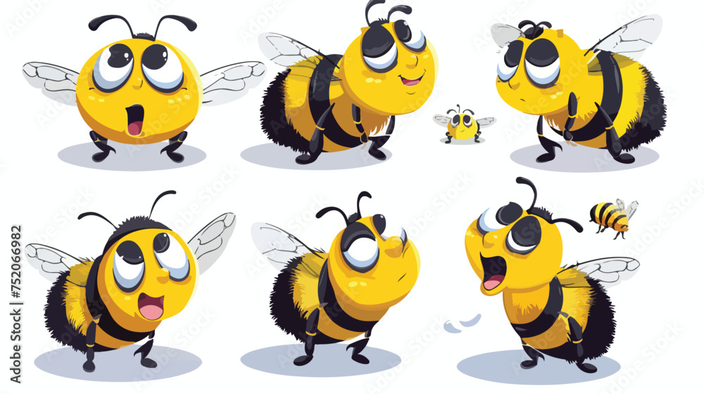 Funny emotions of a vector bee.