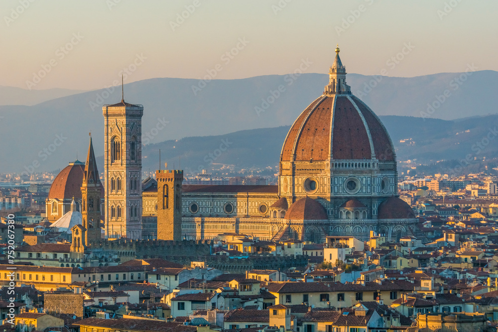 Renaissance architecture in Florence, Italy. The duomo, or the Cathedral of Santa Maria del Fiore.